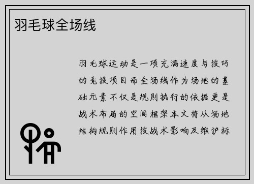 羽毛球全场线